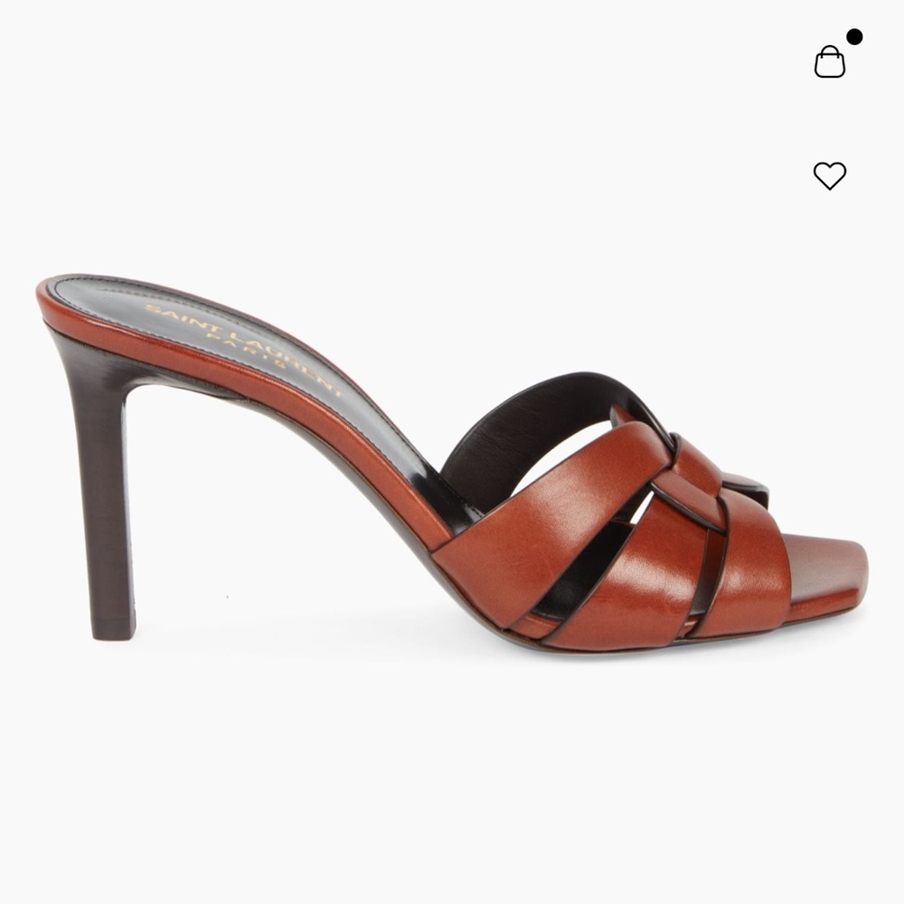 Saint Laurent Women's Tribute 85 Brown Leather Heels 42